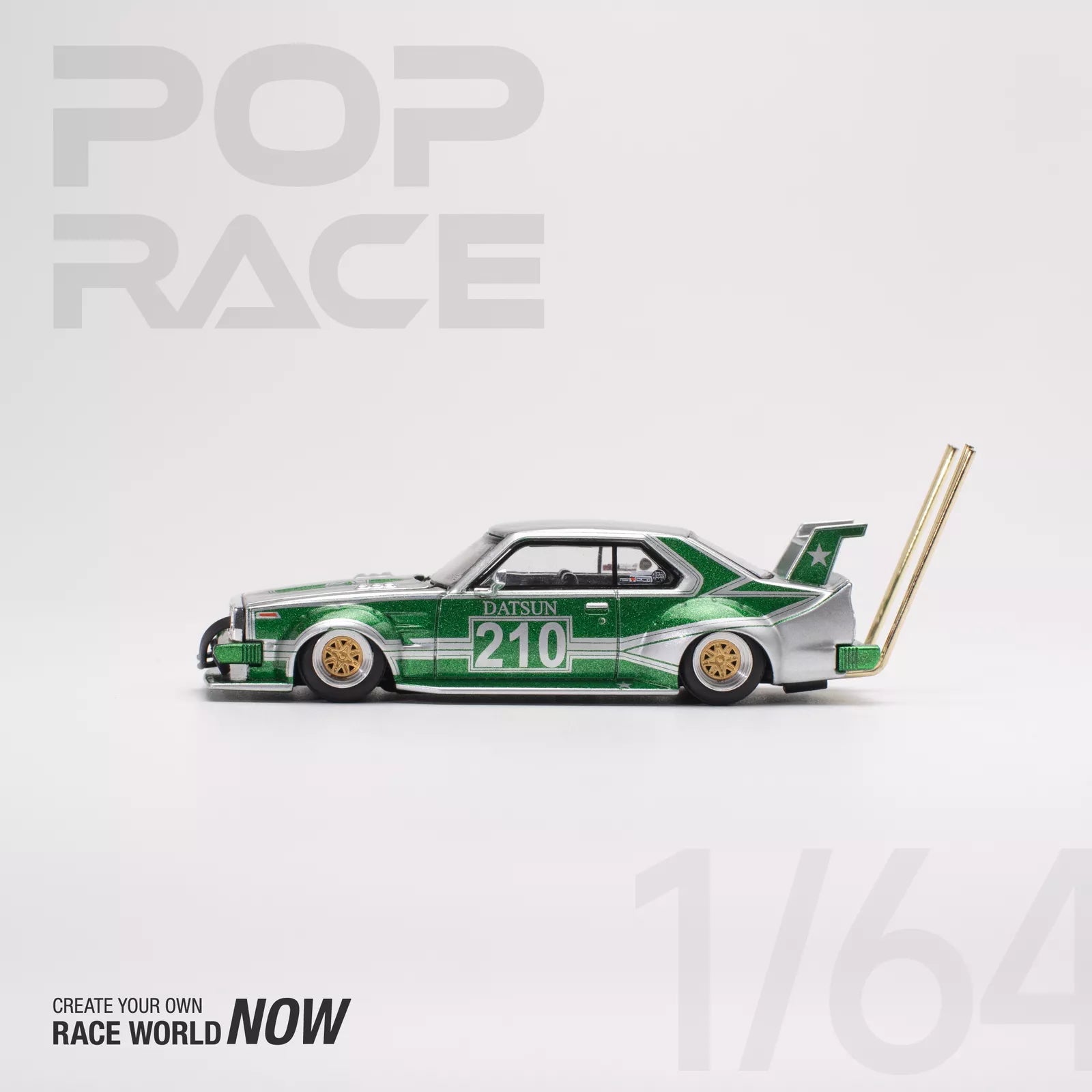Pop Race Nissan Skyline C210 Kaido Racer 1:64 diecast – Side view unboxed