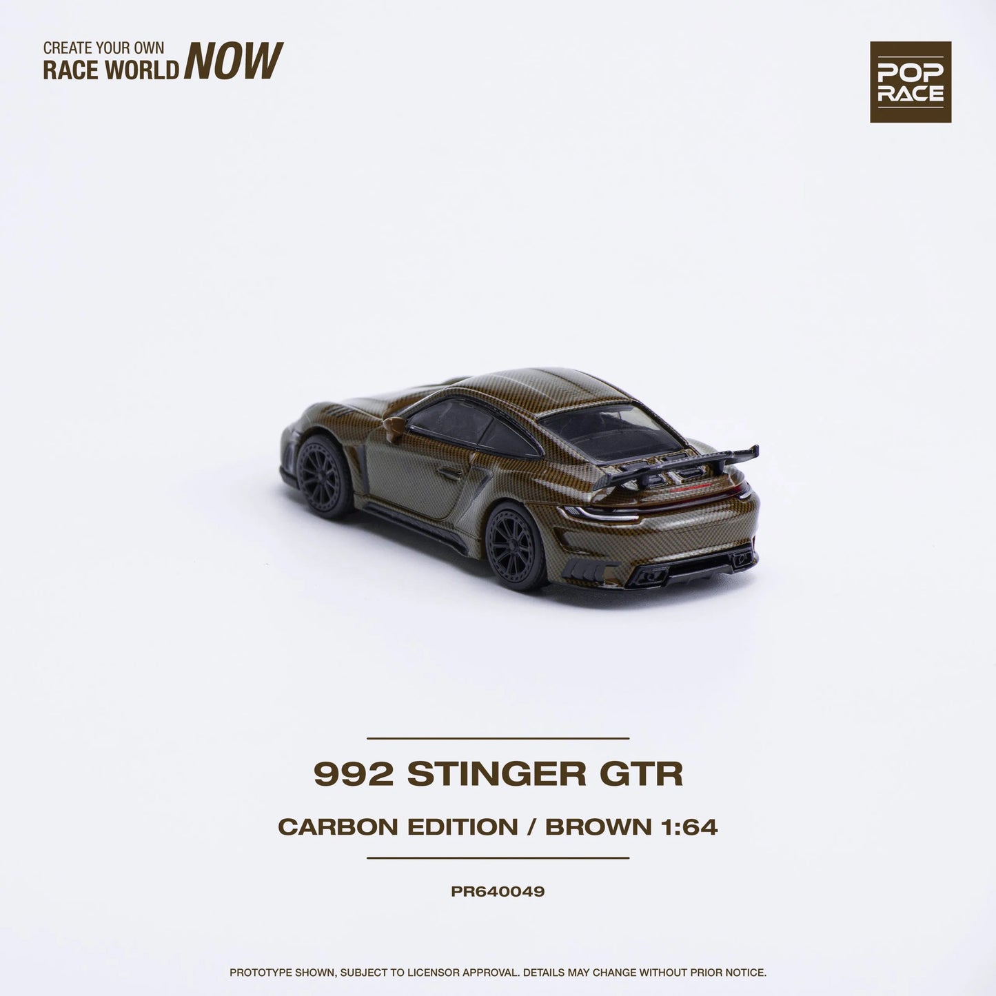 Top-down view of Pop Race’s 1:64 Porsche 992 Stinger GTR