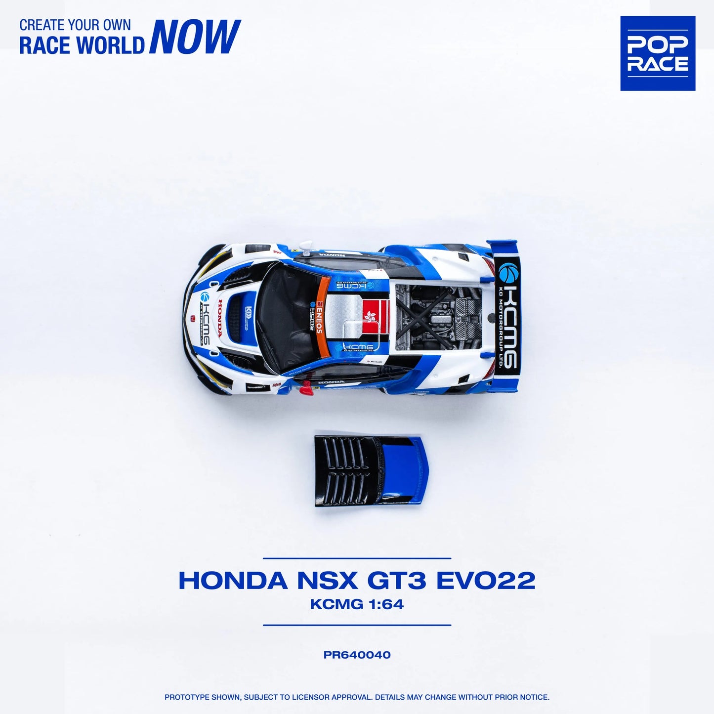 Pop Race NSX GT3 EVO22 KCMG diecast top view