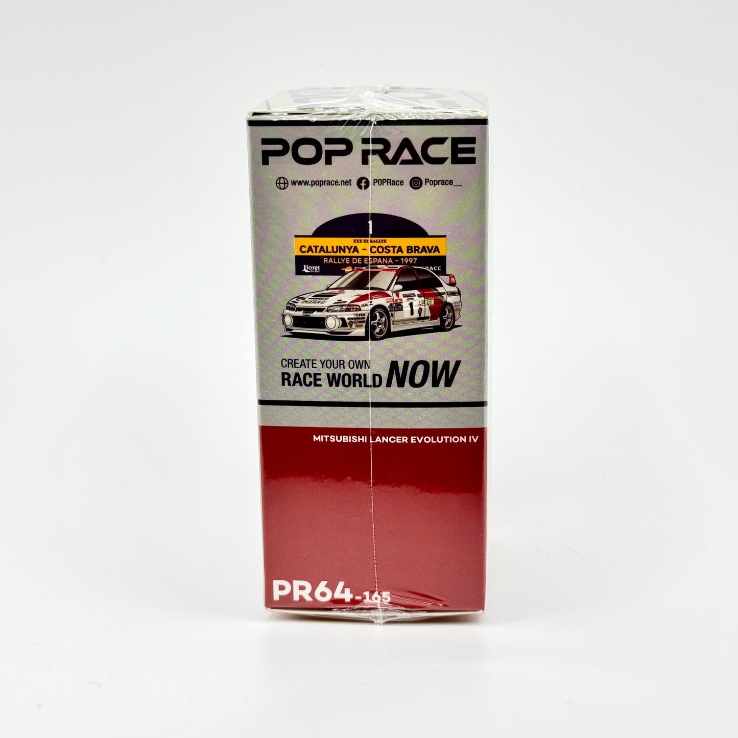 Mitsubishi Evo IV Rally Catalunya 1997 Pop Race packaging angle