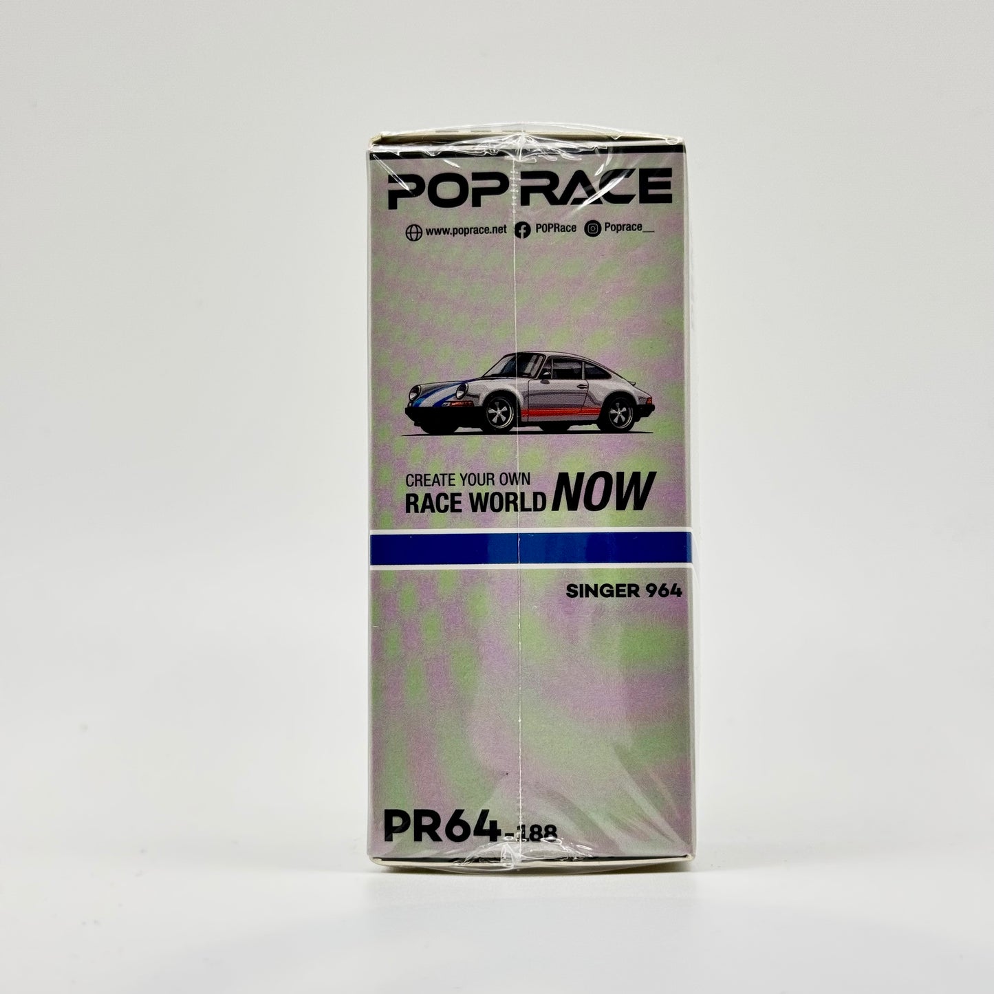 Pop Race Singer 964 1:64 diecast model packaging angled view