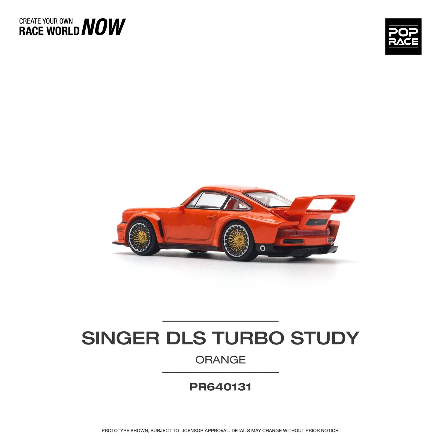 Rear view angle of 1:64 Singer DLS Turbo Study diecast model