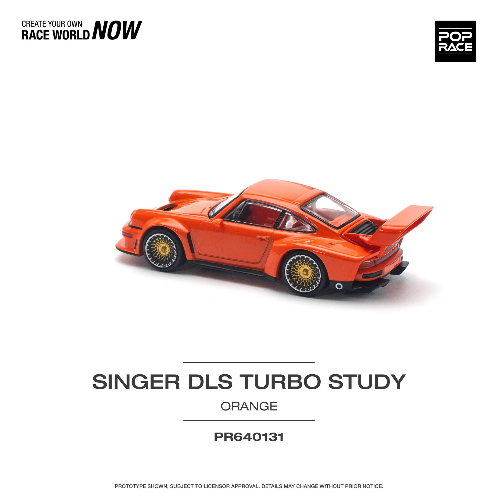 Top-down view of Pop Race’s 1:64 scale Singer DLS Turbo model