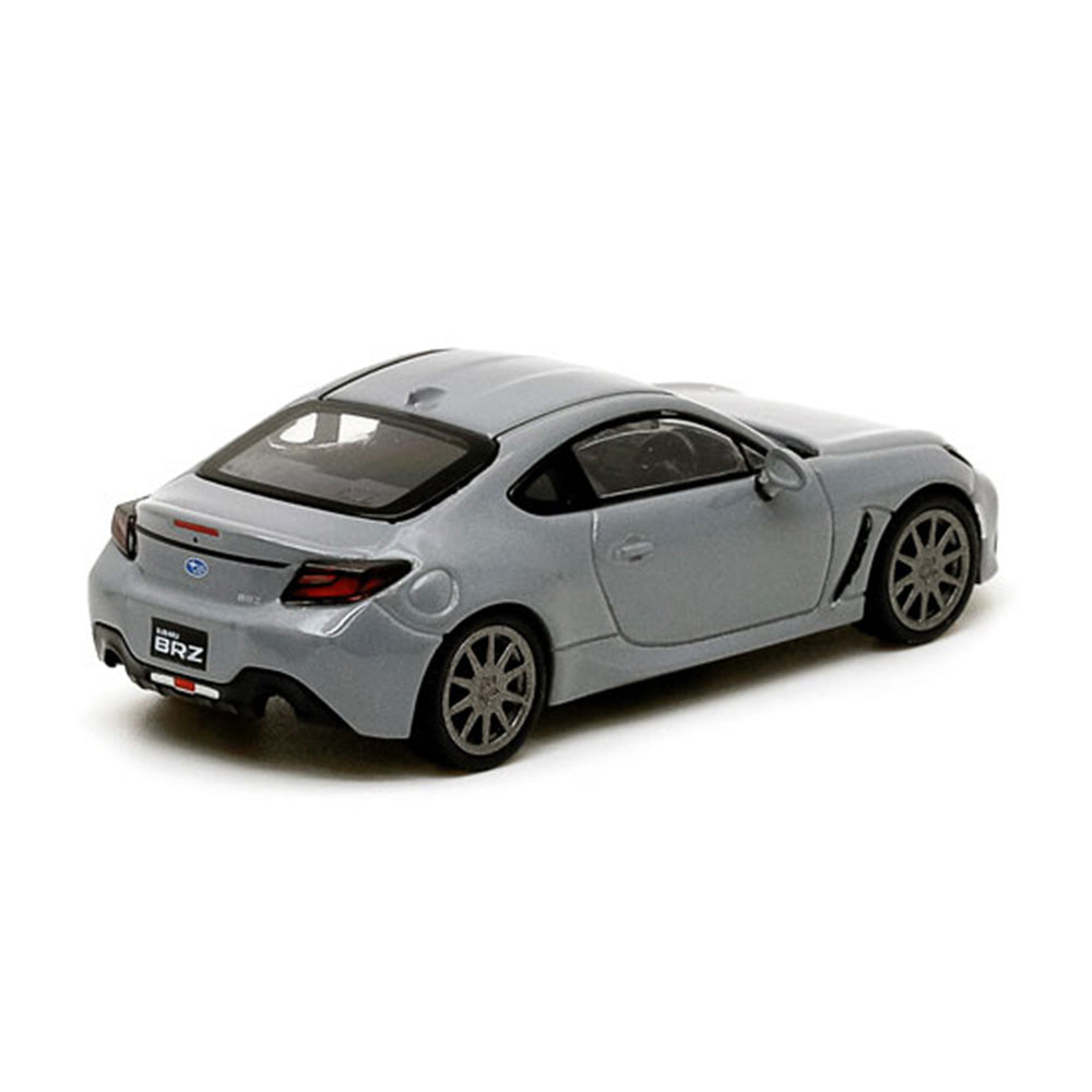Rear view of Subaru BRZ Grey 1:64 scale diecast by Pop Race