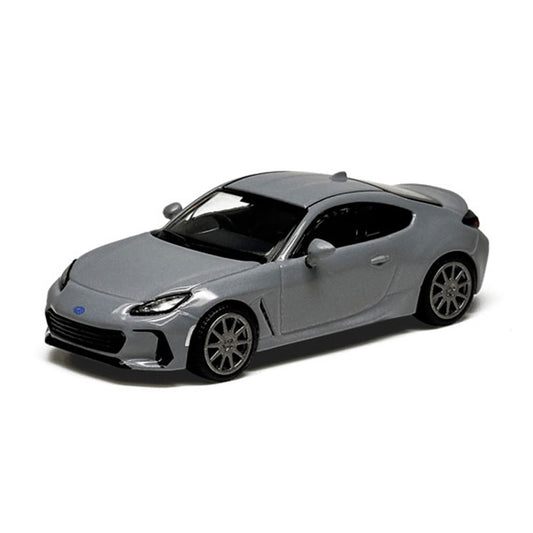Side profile of Pop Race Subaru BRZ Grey 1:64 JDM diecast car