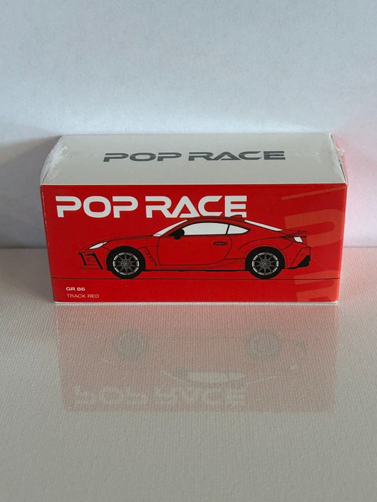 Pop Race Toyota GR86 2022 Track Red 1:64 diecast model car – Front box view