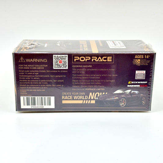 Pop Race Toyota Supra A90 Darwin Pro 66G WBK Carbon Edition 1:64 diecast model boxed rear view