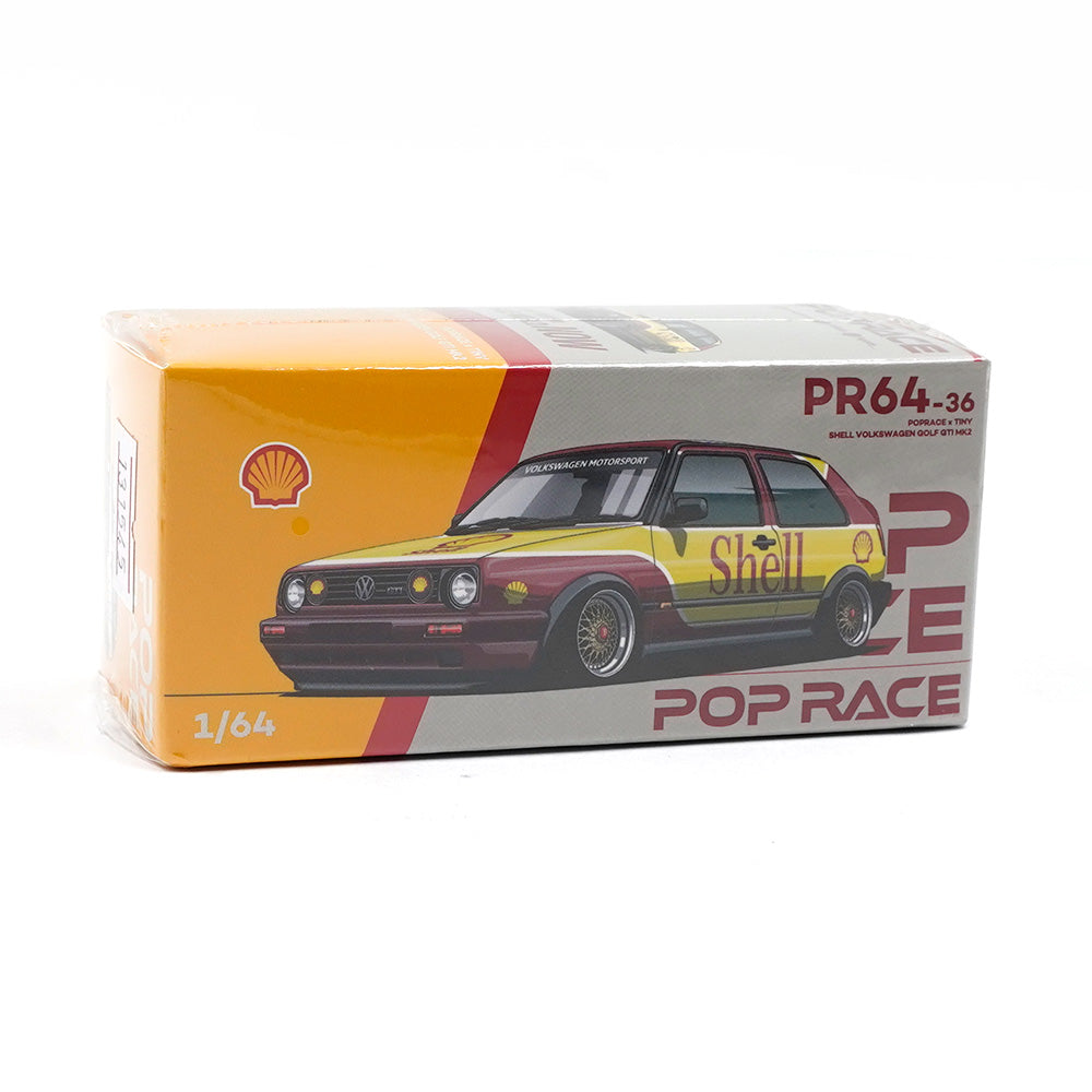 Pop Race VW Golf GTI MK2 1:64 diecast model car – Front of box view