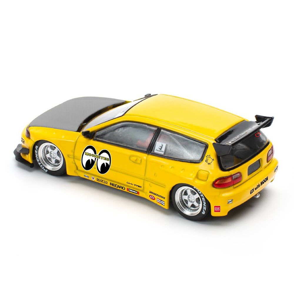 Honda Civic EG6 Pandem Mooneyes rear angle Pop Race diecast model