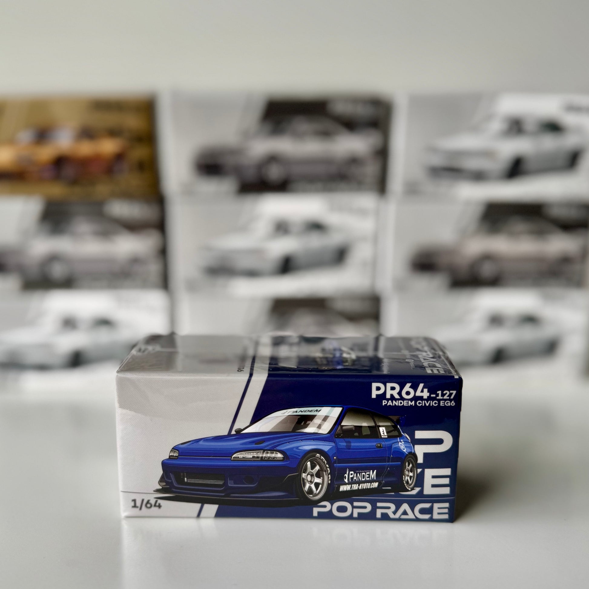 Pop Race Honda Civic EG6 Pandem V1.5 Metallic Blue in box front view