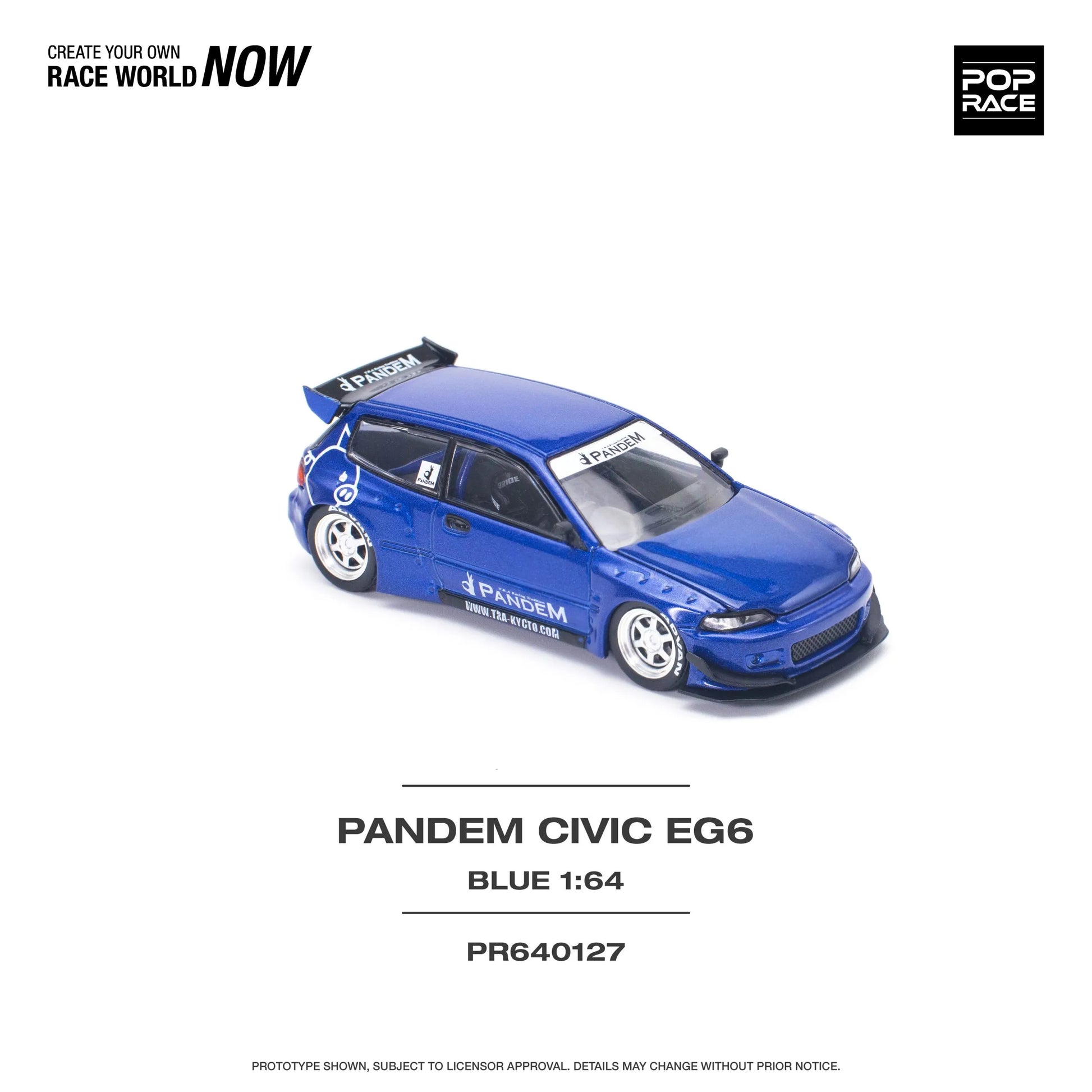 Honda Civic EG6 Pandem V1.5 in Metallic Blue out of box front angle