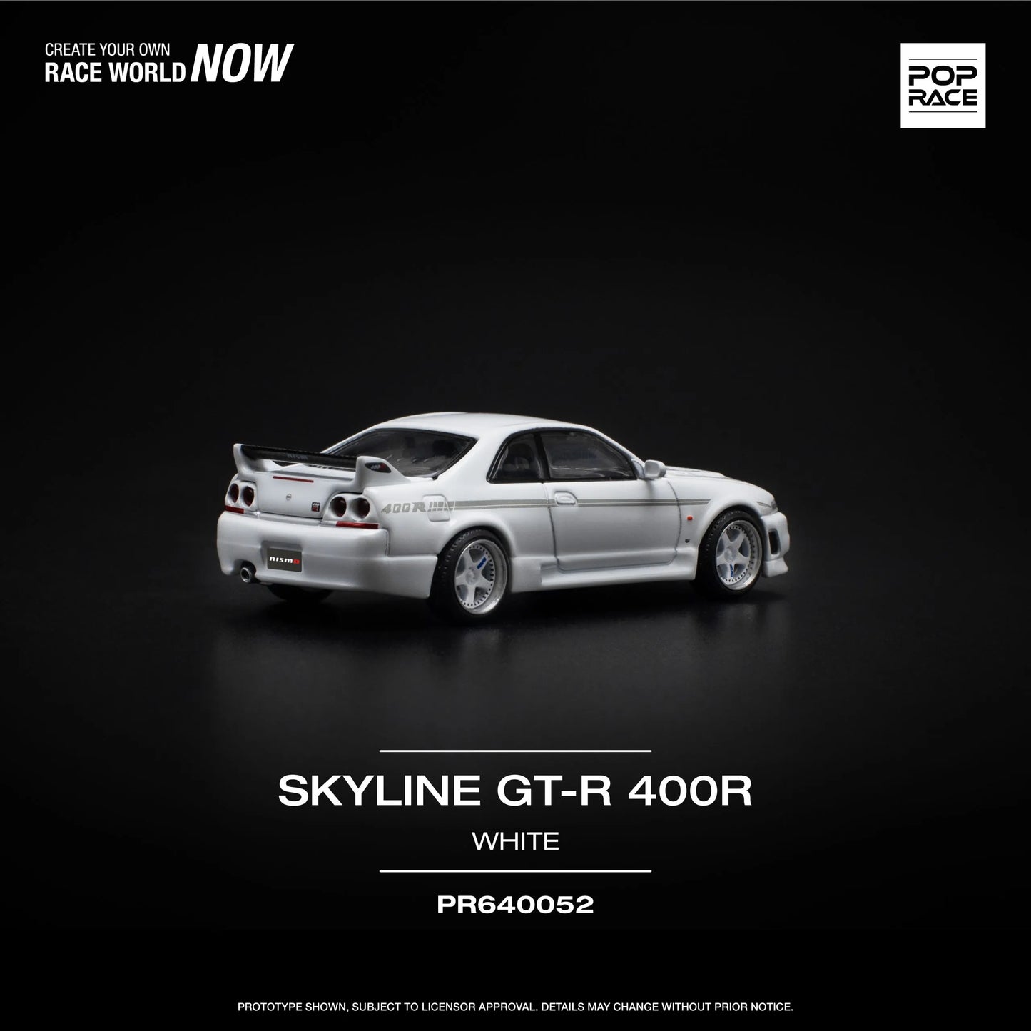 Other rear view of boxed Nissan GT-R R33 Nismo 400R diecast model unboxed