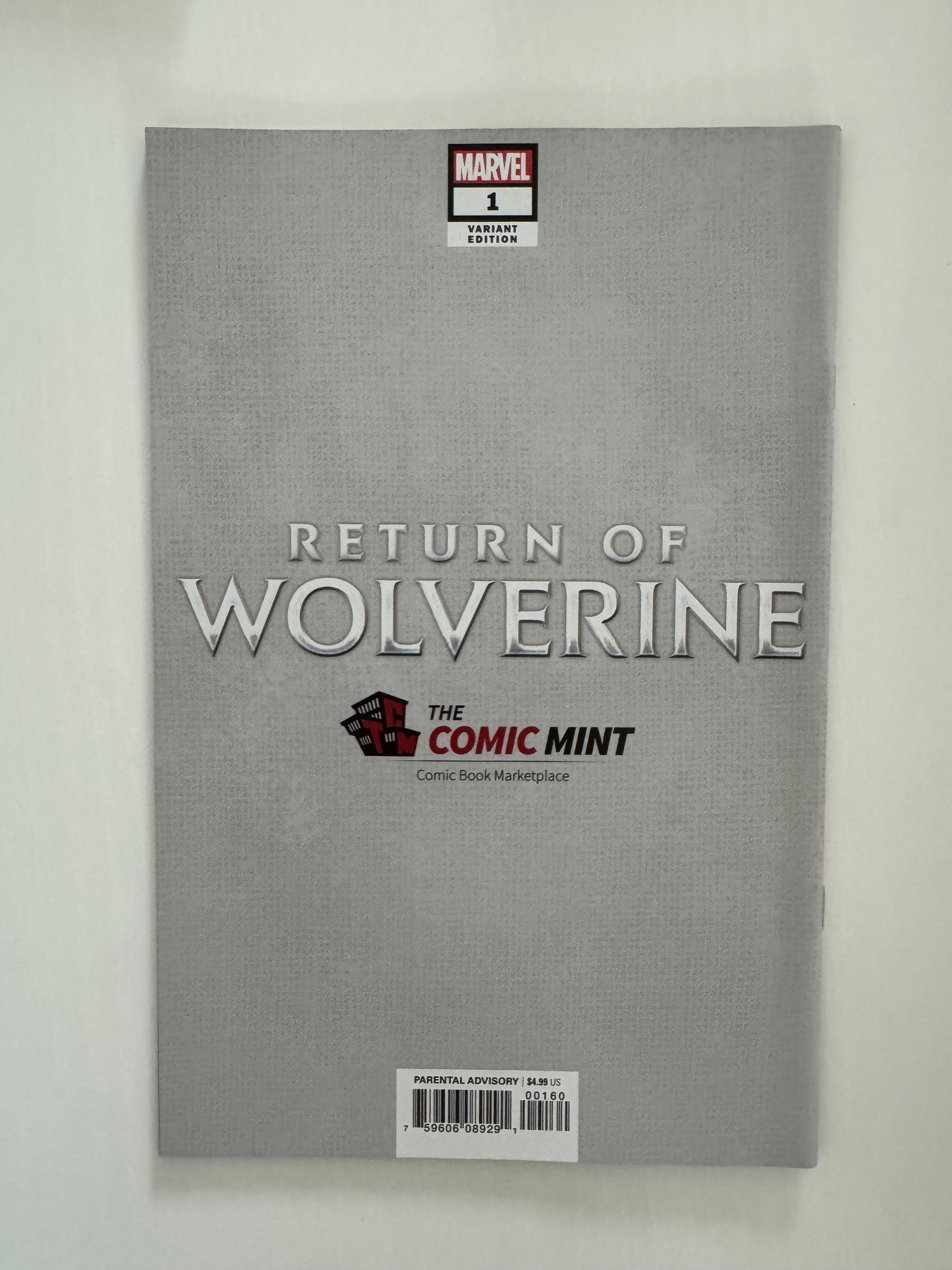 Back cover of Return of Wolverine #1 NYCC Exclusive Inhyuk Lee variant comic book.