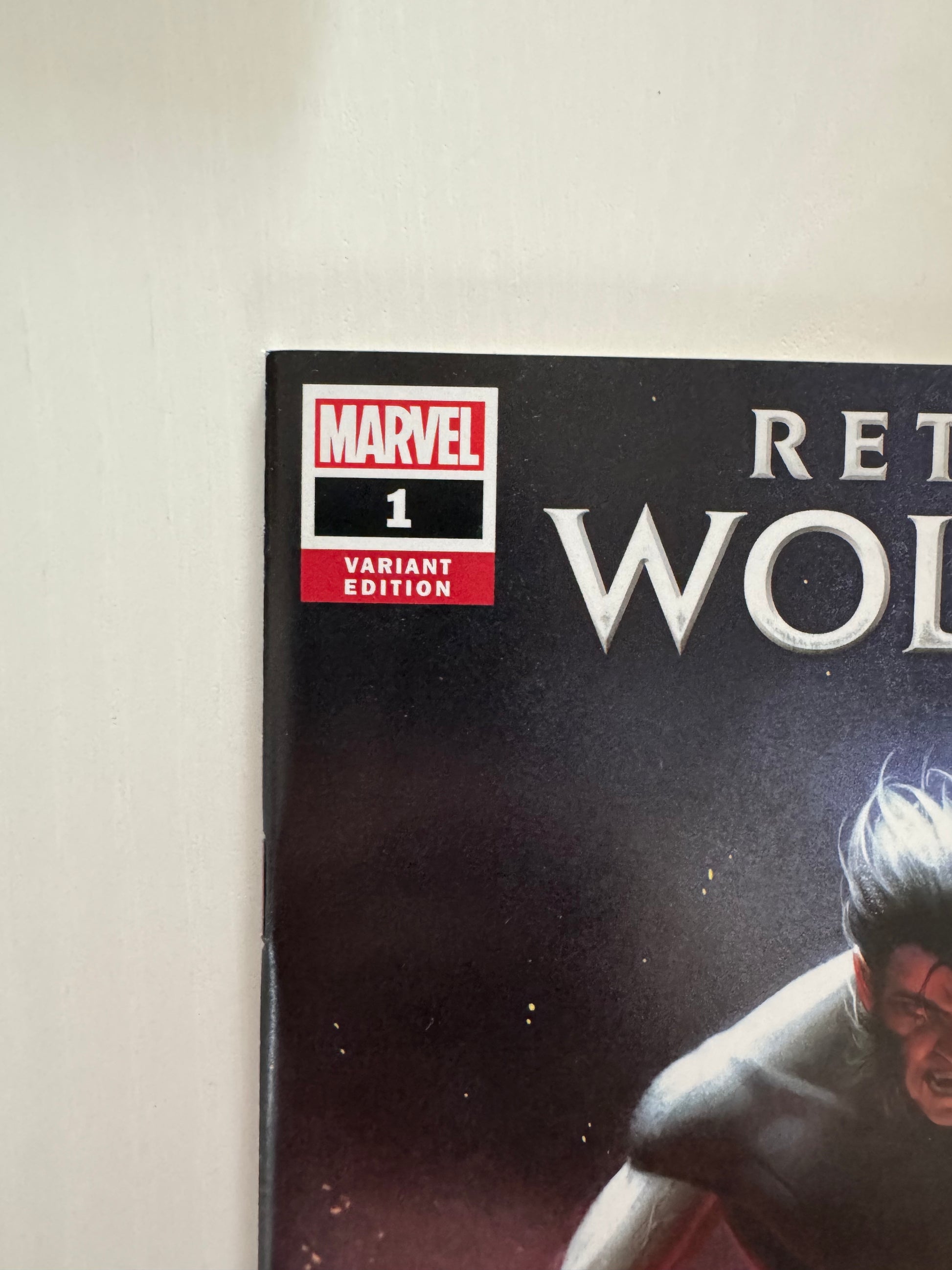 Close-up of the top left corner of Return of Wolverine #1 NYCC Exclusive Inhyuk Lee variant cover.