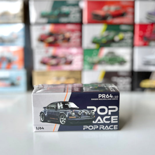 Front view of Pop Race Singer Mulholland Drive Porsche 911 1:64 diecast car