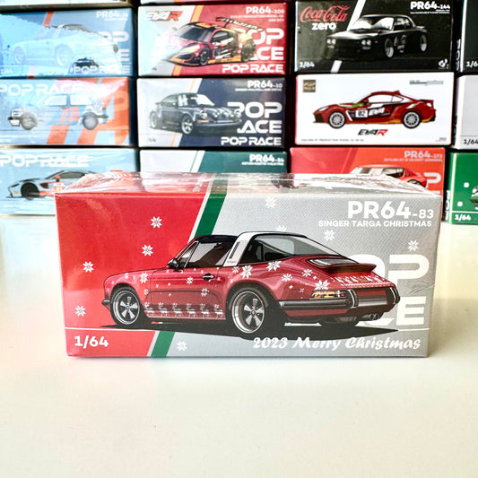 Front view of Pop Race Singer Targa Christmas Edition 2023 diecast car