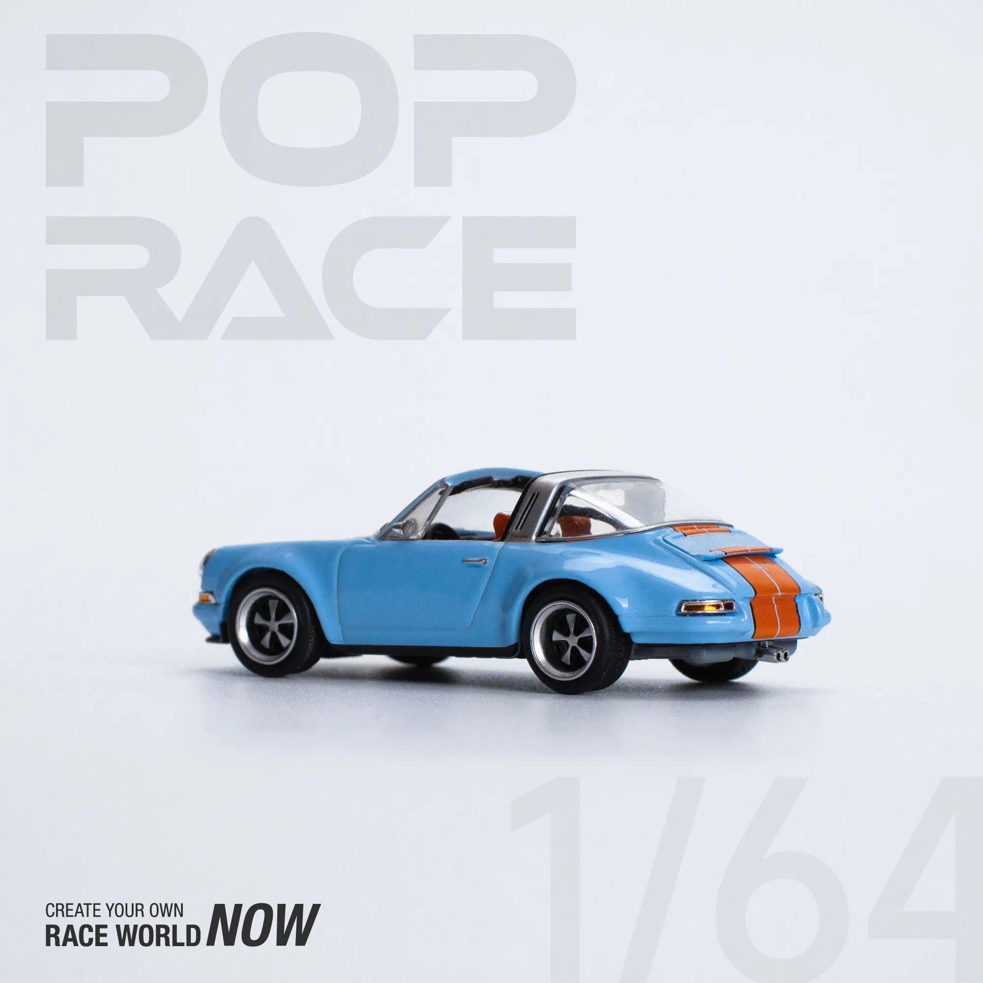 Rear angle of Singer Targa Gulf 1:64 diecast collectible unboxed