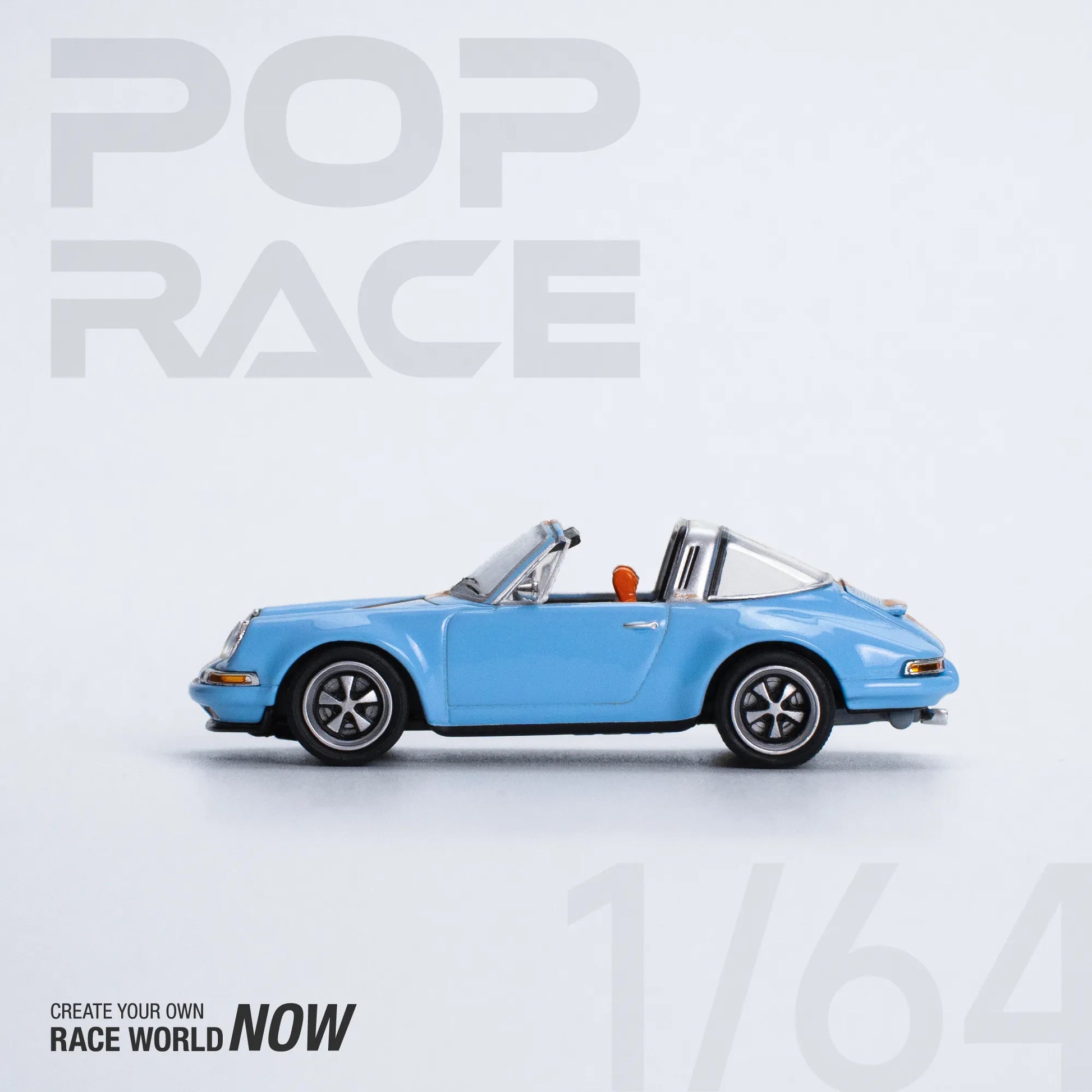 Side profile of Singer Targa in Gulf livery 1:64 model by Pop Race unboxed