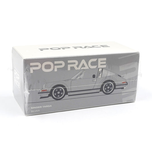 Singer Targa Silver 1:64 diecast model by Pop Race, front boxed view