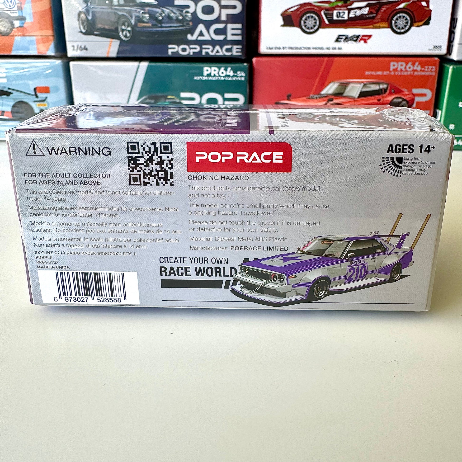 Rear view showing Kaido Racer-style modifications on the C210 Skyline