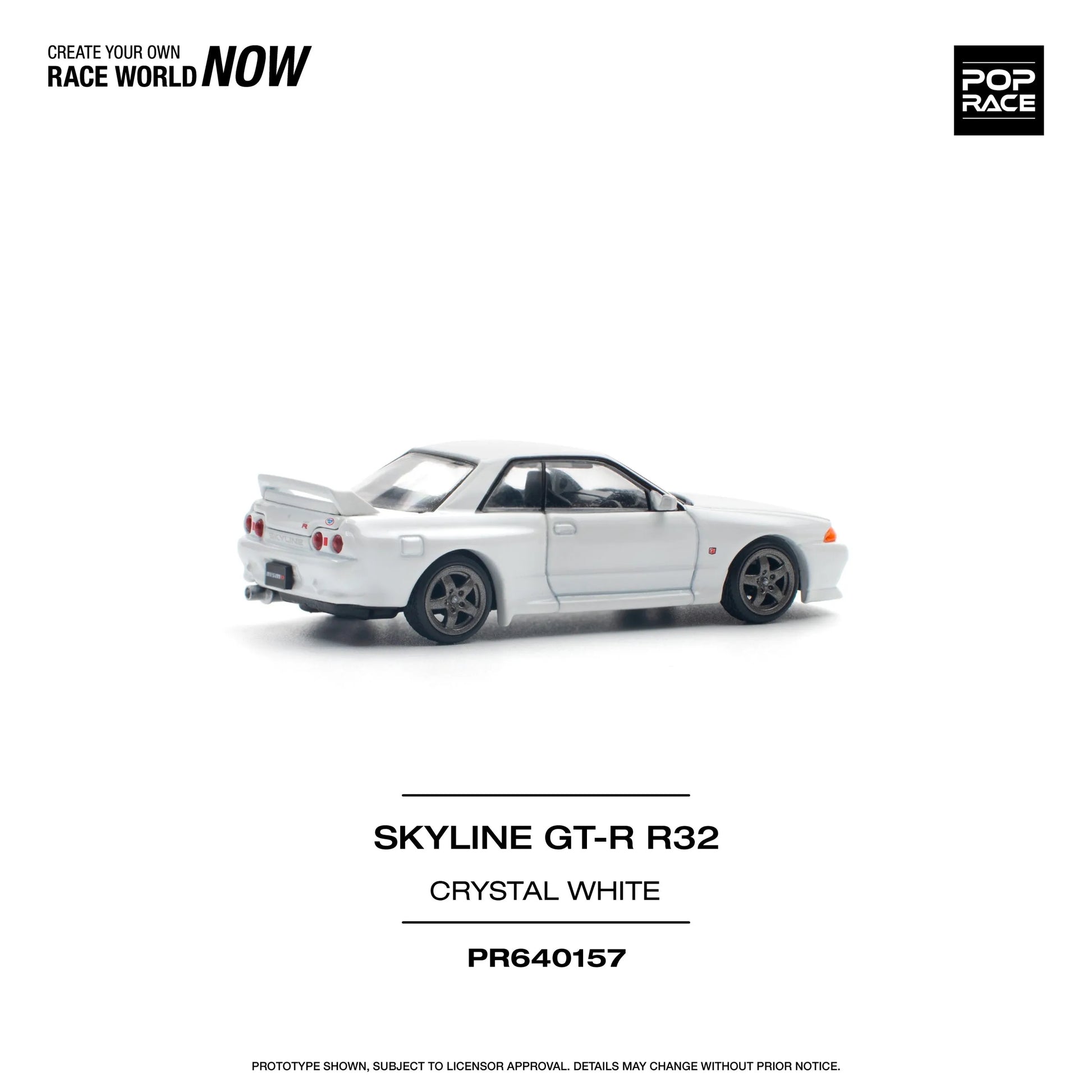 Nissan Skyline GT-R R32 Crystal White backside view diecast