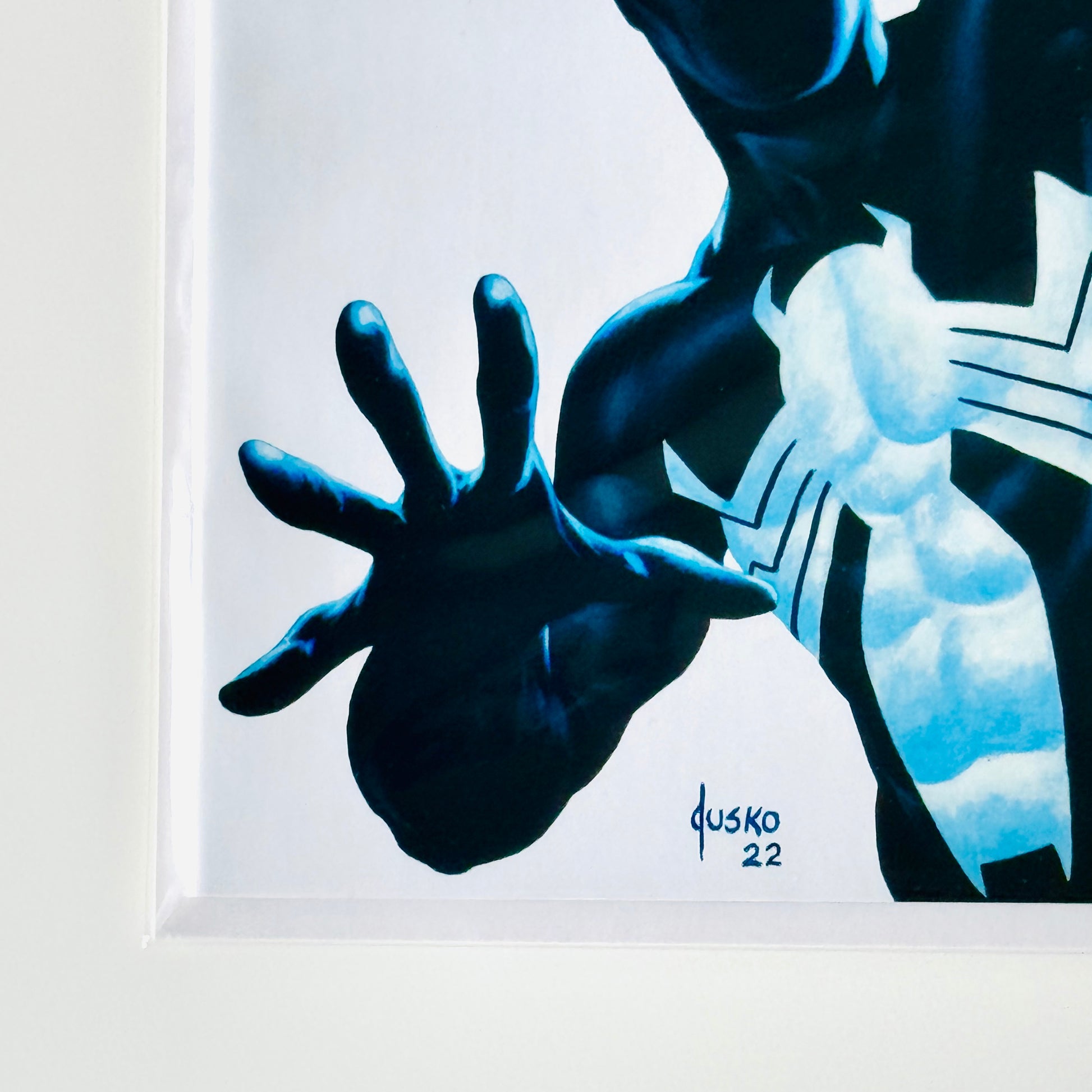 Bottom left corner condition detail of Joe Jusko Spider-Man #1 Virgin Variant