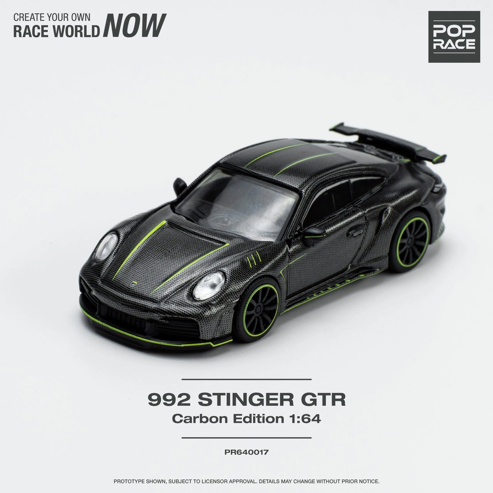 Top view showing carbon-look finish on Pop Race Stinger GTR
