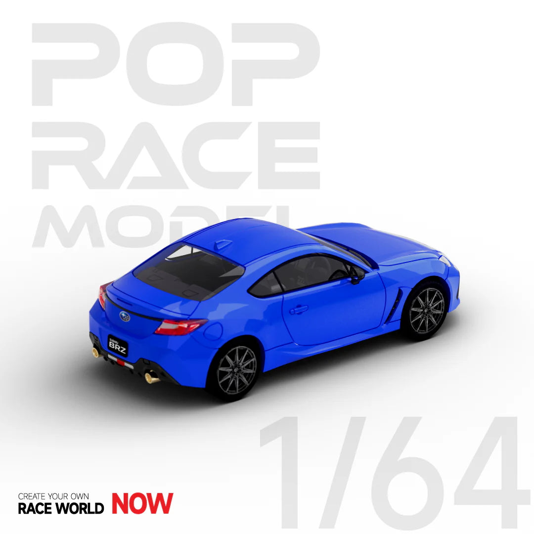 Subaru BRZ 2022 WR Blue 1:64 diecast model out of box, rear profile