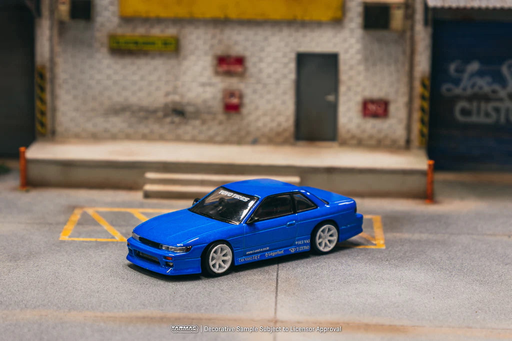 Display view of Tarmac Works 1:64 Silvia S13 Vertex in Blue Metallic