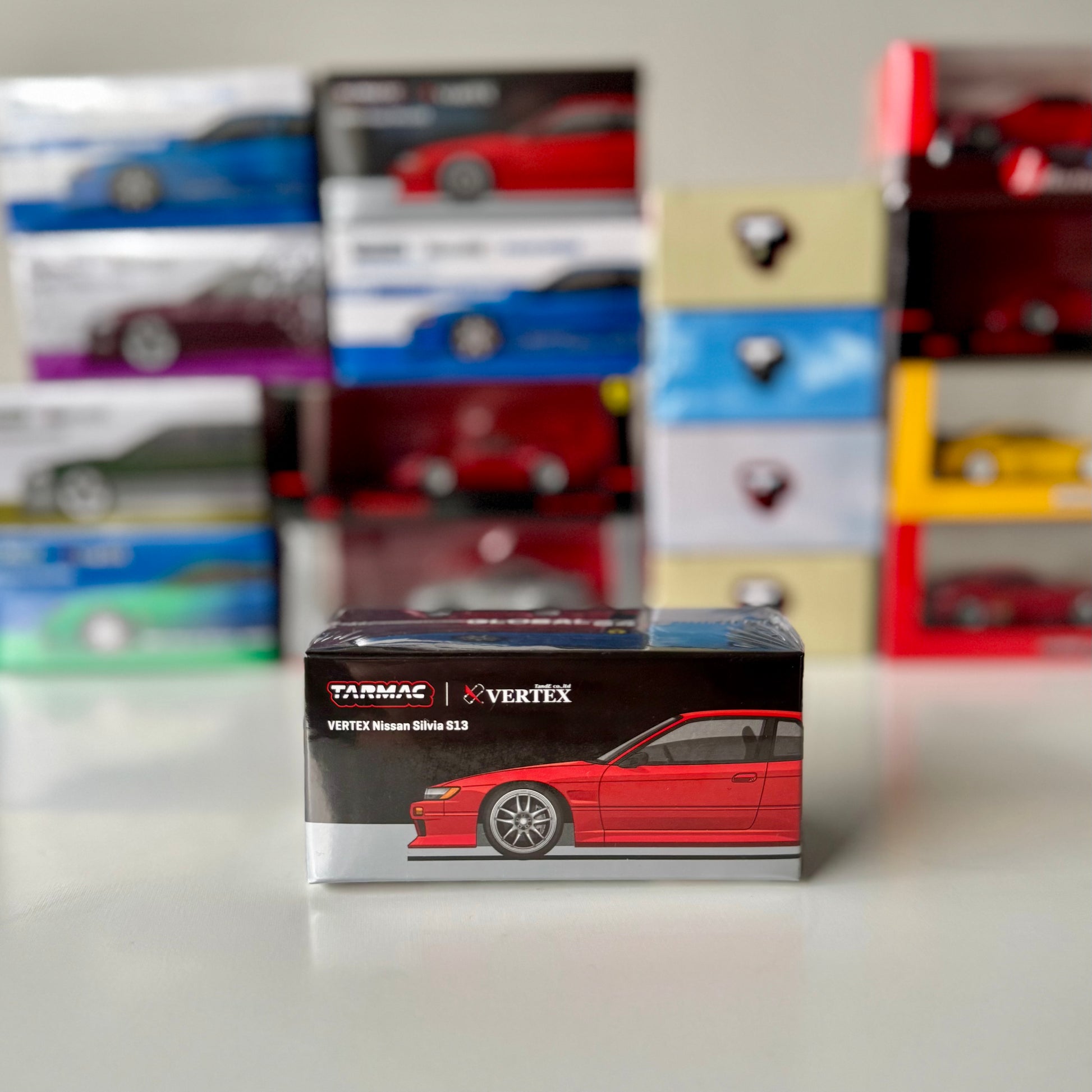 Packaging of Global64 Tarmac Works Silvia S13 Vertex Red Metallic