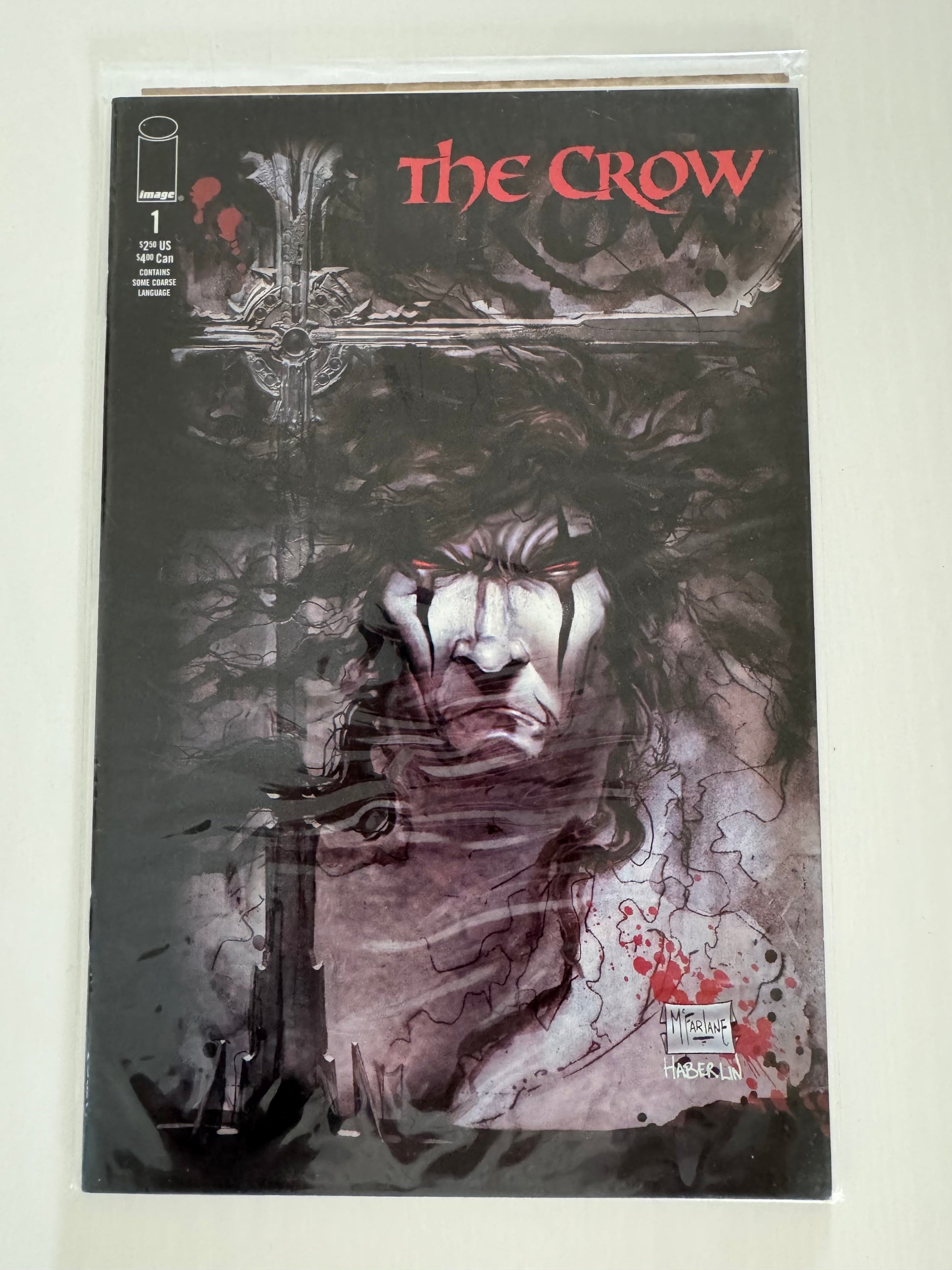 Variant cover of The Crow #1 comic book, published in 1999 by Image Comics.