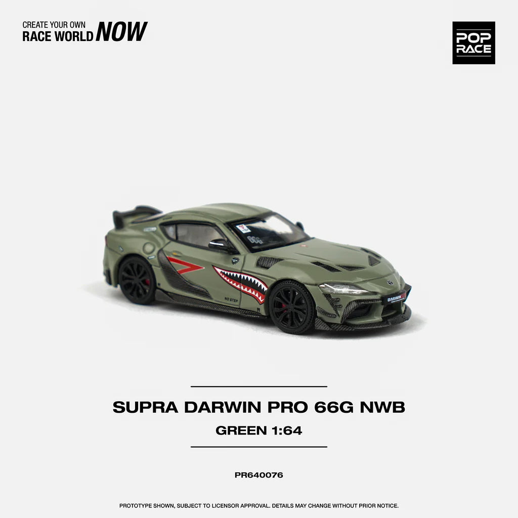 Front angle of unboxed Supra Darwin Pro 66G NWB in metallic green