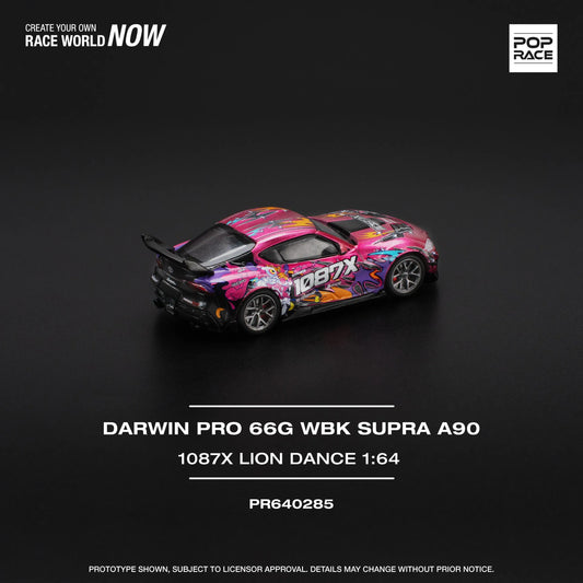 Right side profile of Darwin Pro Toyota Supra Lion Dance 1:64 diecast