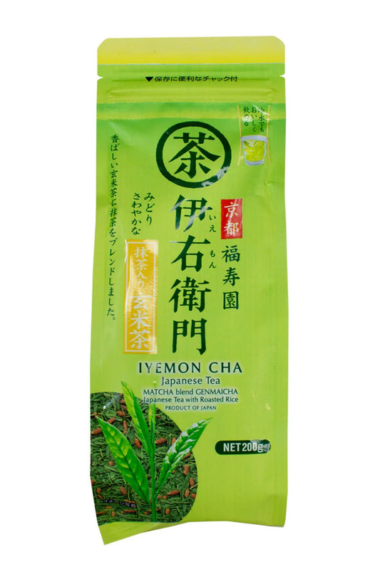 Ujinotsuyu Iemon Genmaicha with Matcha 200g Tea Package
