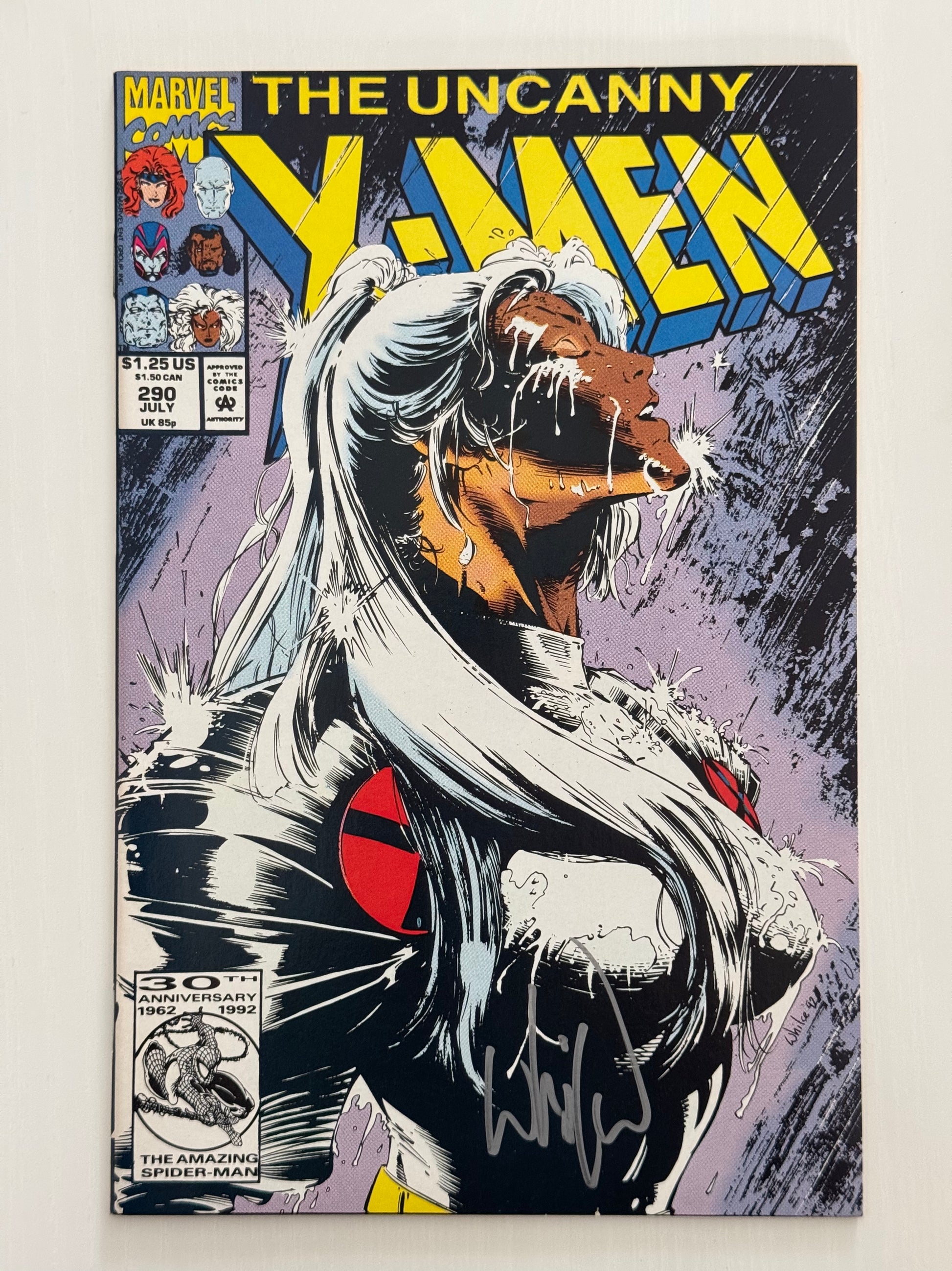 Front cover of The Uncanny X-Men #290 comic book (1992), signed by artist Whilce Portacio