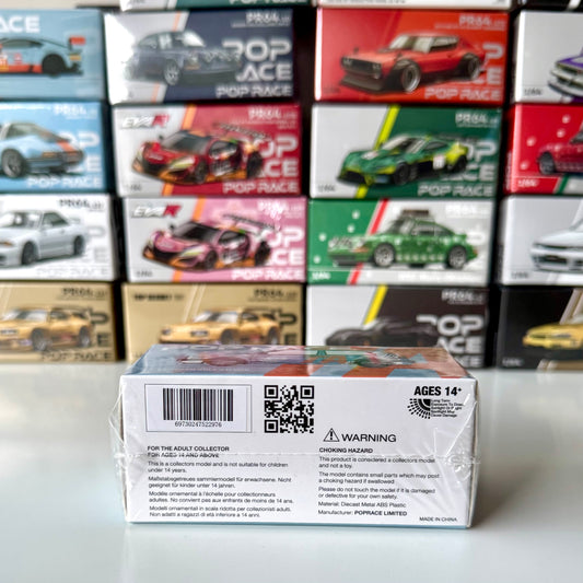 Side profile of VW Golf GTI MK2 WRC 1986 Pop Race diecast car