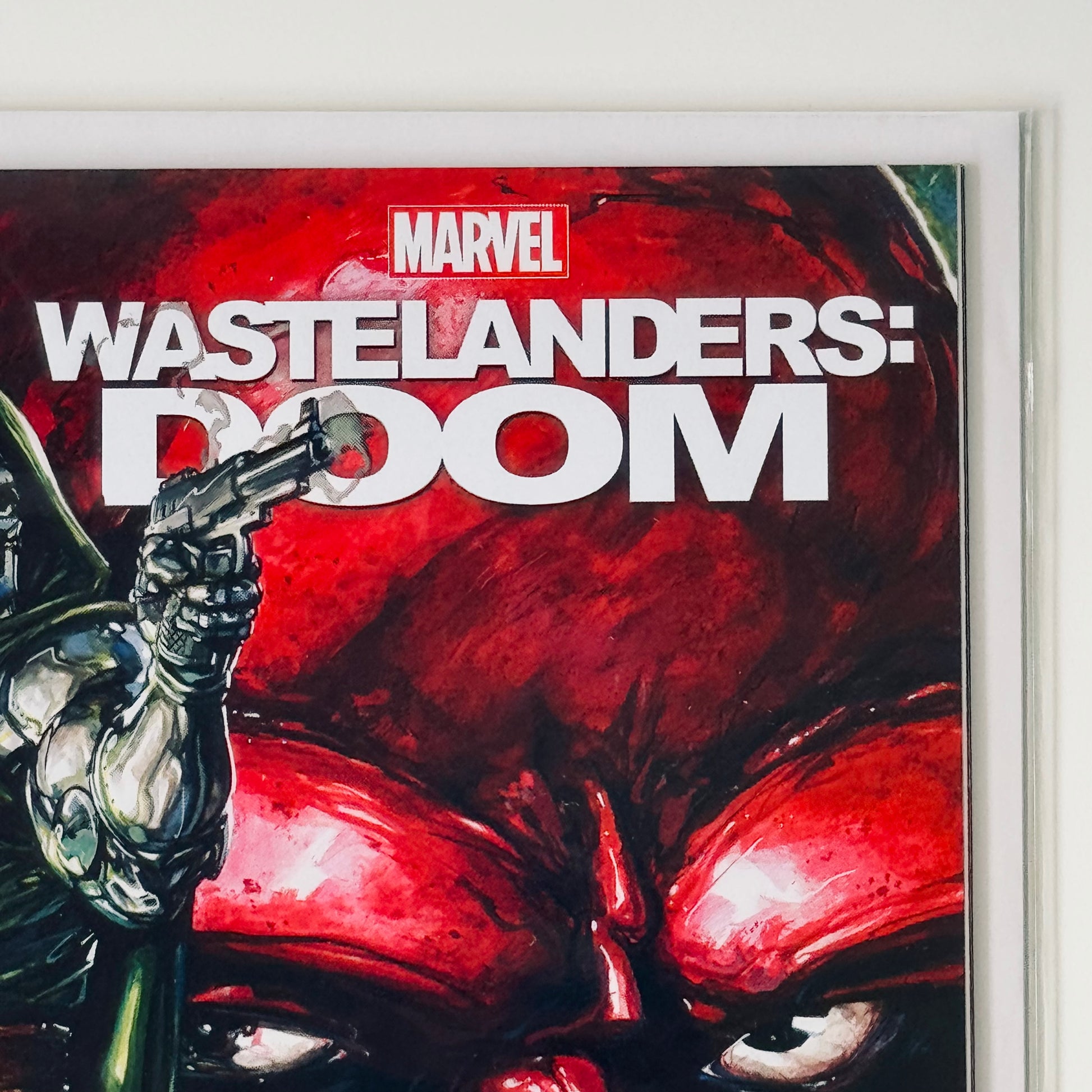 Top right corner detail of Wastelanders: Doom #1 Crain Variant Cover