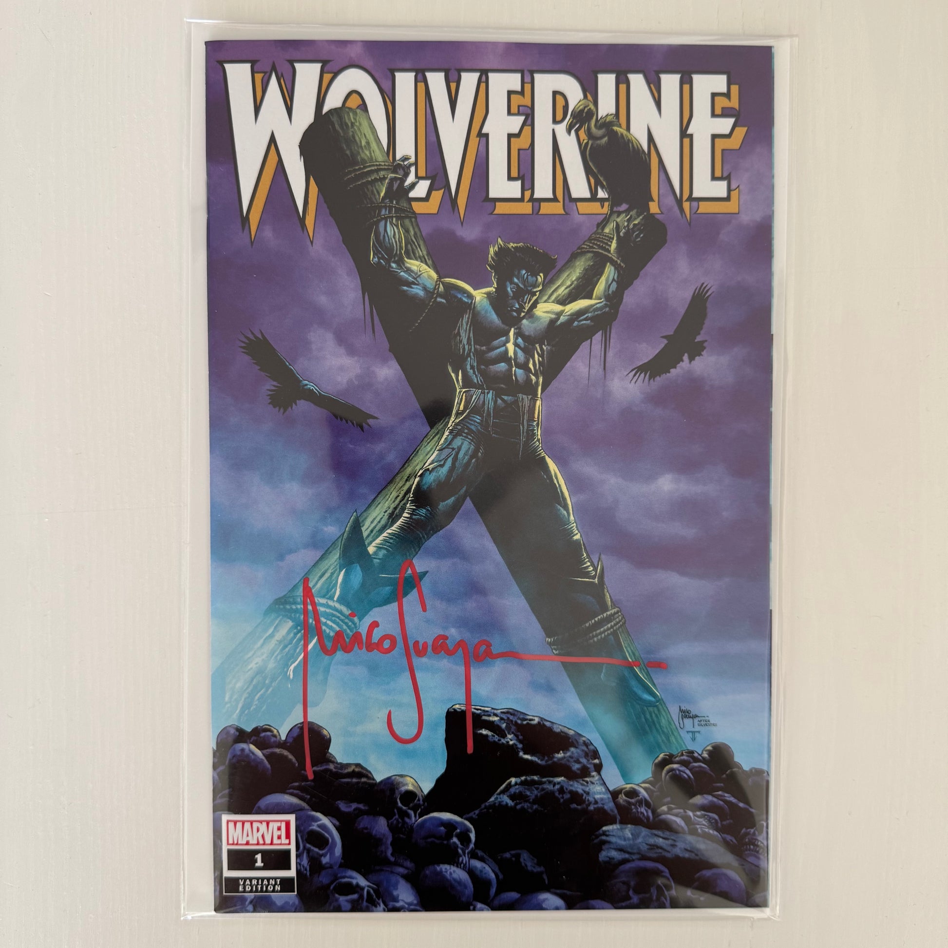 Wolverine #1 Big Time Collectibles Mico Suayan signed variant cover – Marvel Comics 2024