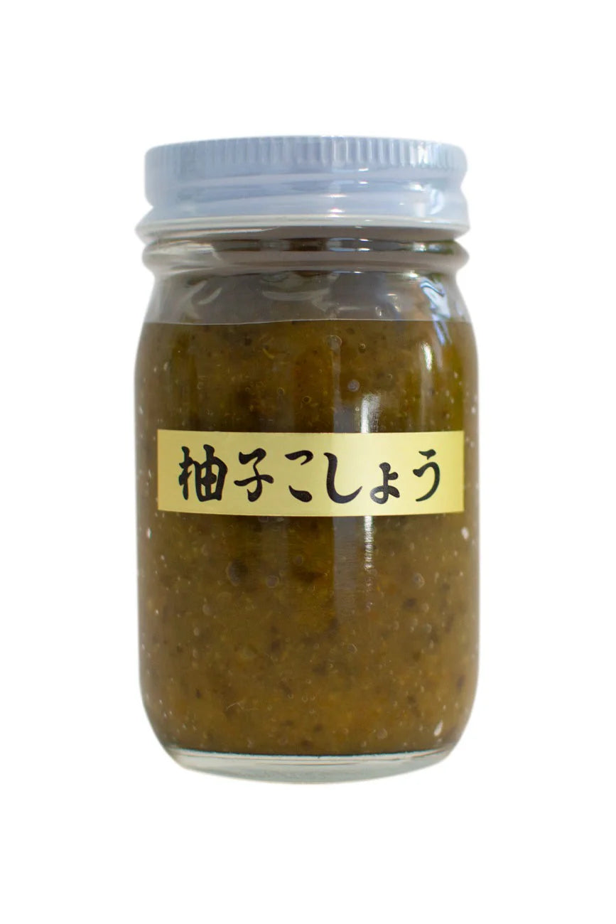 Jar of Yuzu Kosho Ao with green chilli and yuzu peel 80g