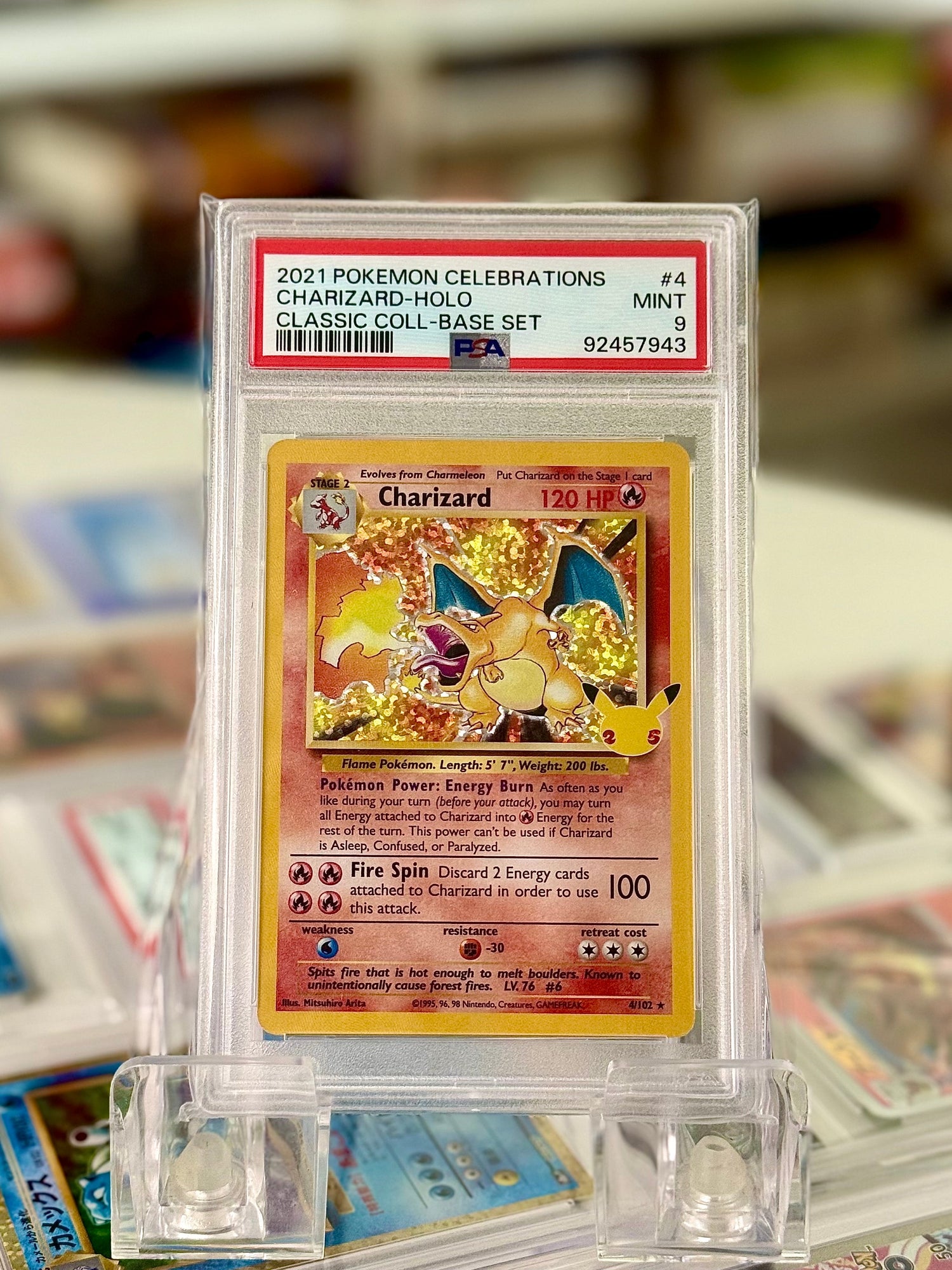 PSA 9 graded Charizard Pokémon card featured in the Trading Cards & Collectibles collection
