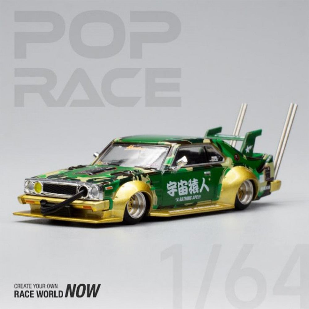 Nissan Skyline C210 Kaido Racer Bosozoku Style BAPE 30th Anniversary Edition 1:64 Diecast Model Car – Pop Race (PR64-0009)