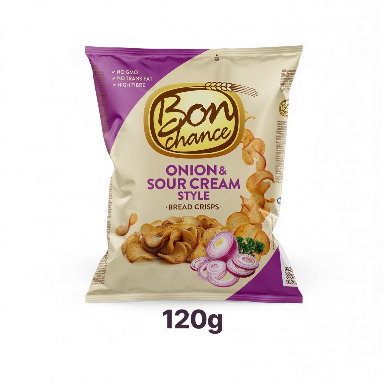 Bon Chance Onion & Sour Cream Bread Crisps 120 g - Exclusive Lithuanian Snack in Australia