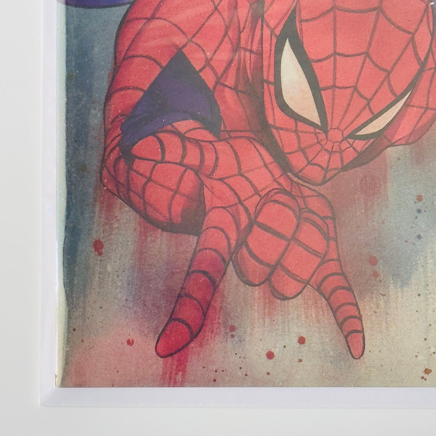 Bottom left corner detail of Amazing Spider-Man #1 SDCC 2025 Foil Variant Cover