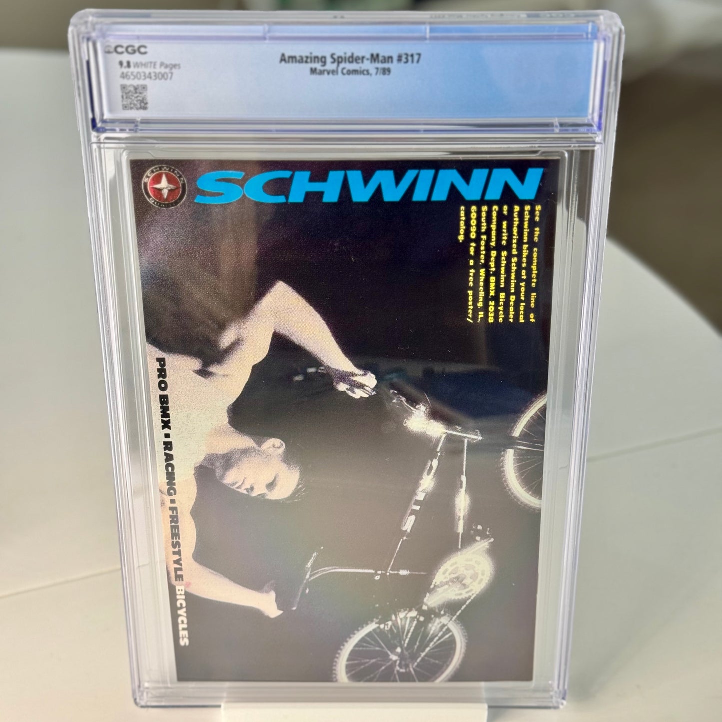 Back of Amazing Spider-Man #317 CGC 9.8 graded comic slab