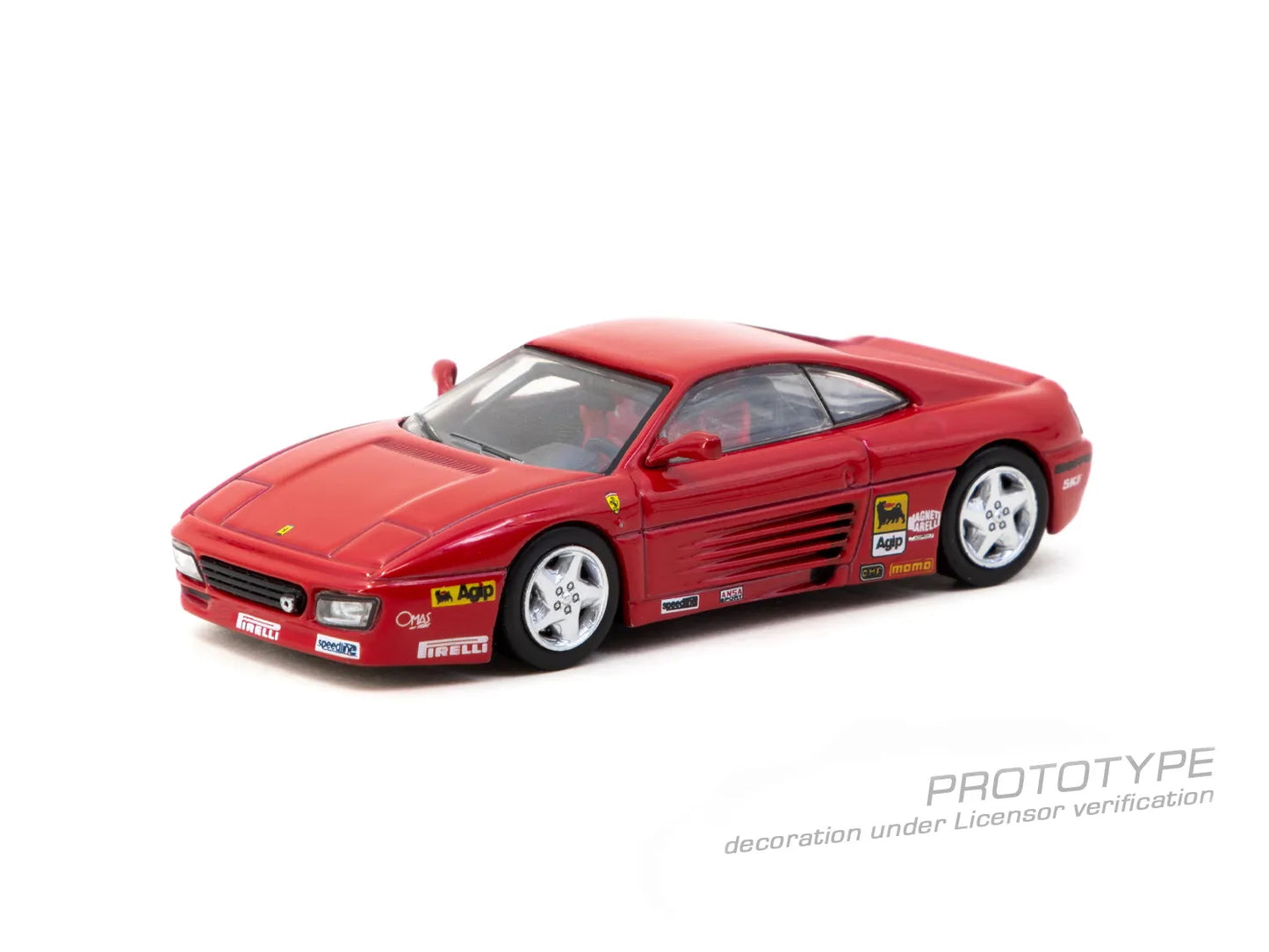 Front angle of Ferrari 348 Challenge Presentation 1:64 model car unboxed