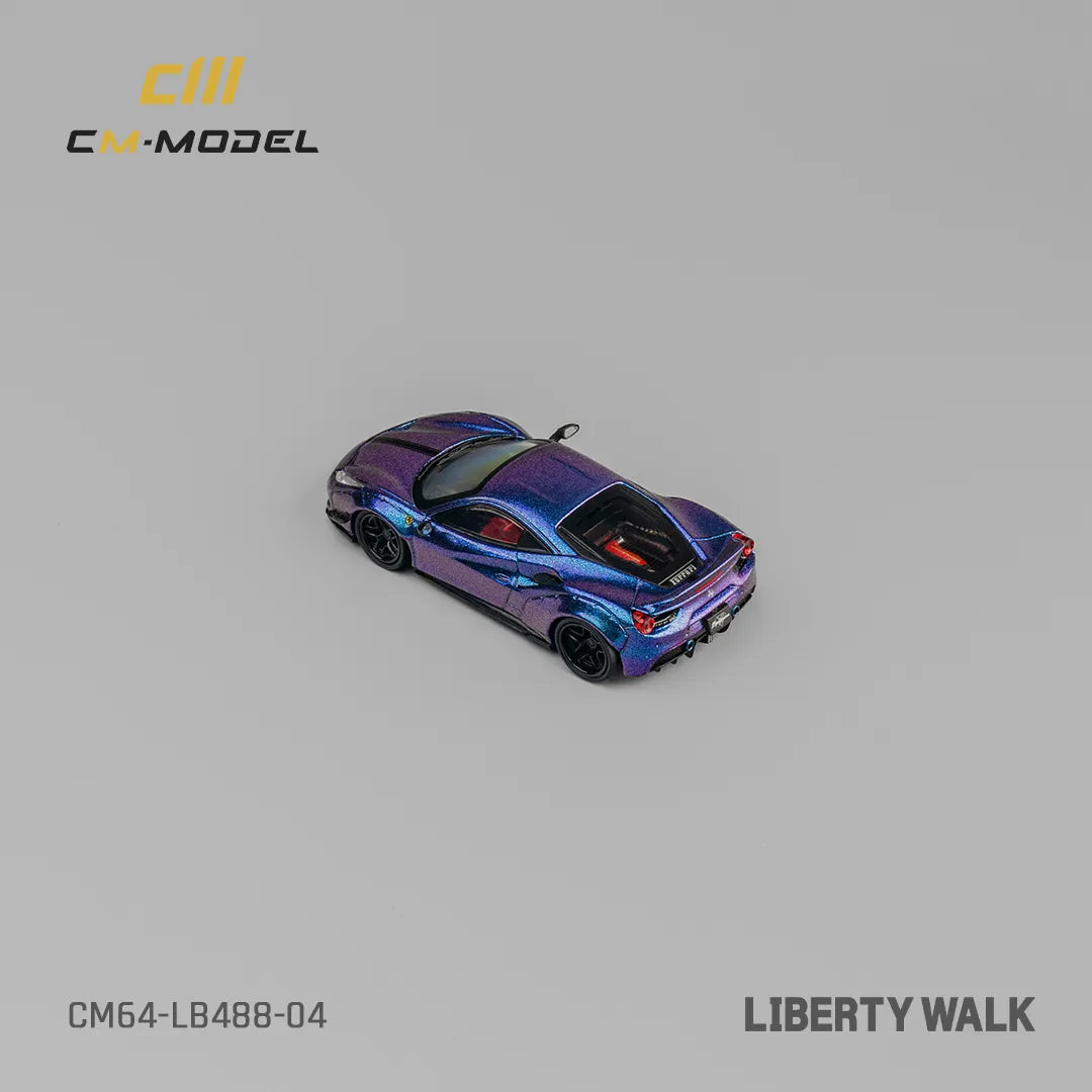 Rear detail of CM Model Ferrari 488 LBWK Widebody Chameleon