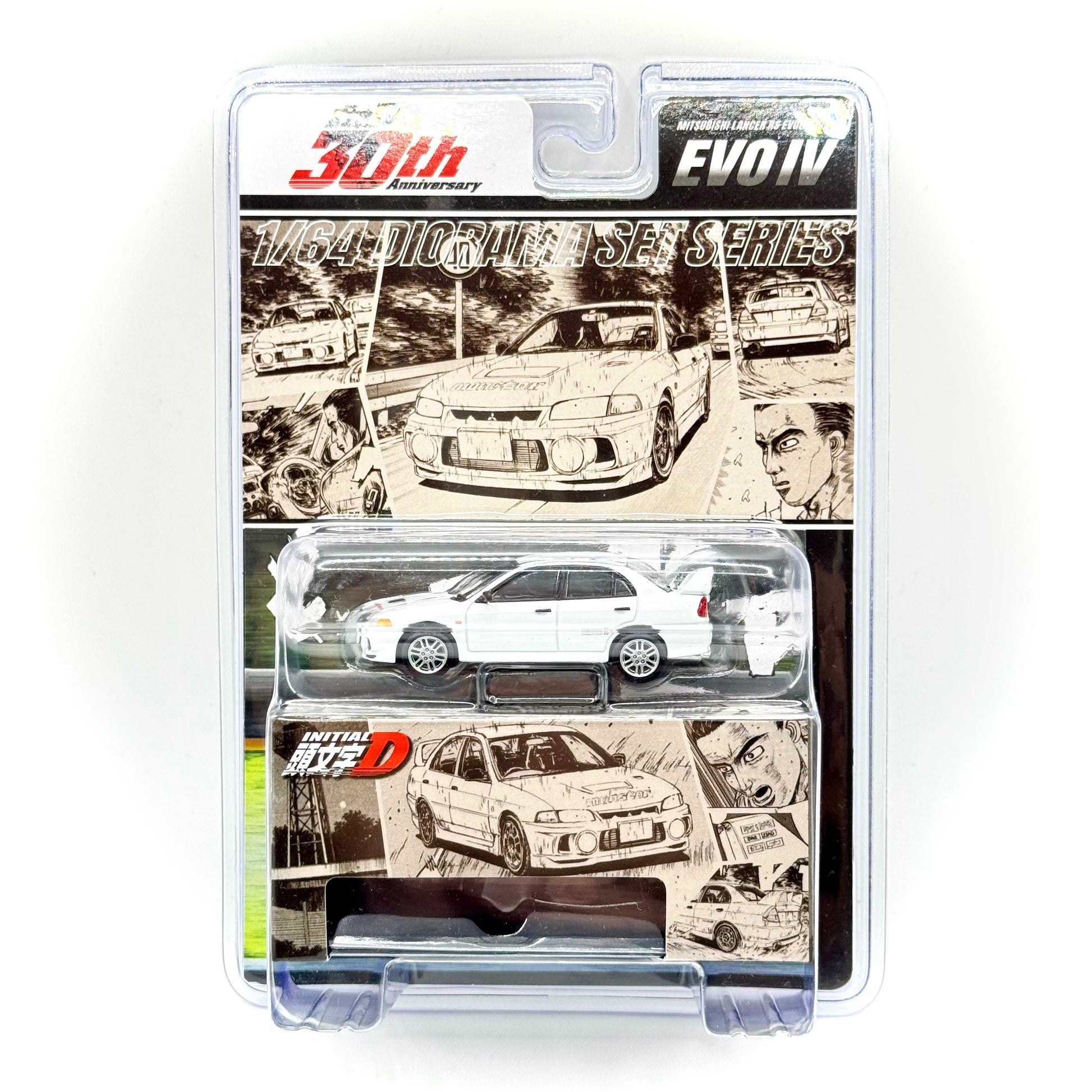 Hobby Japan HJDMD005 Initial D 30th Anniversary Mitsubishi Lancer Evo IV RS 1:64 diecast box front