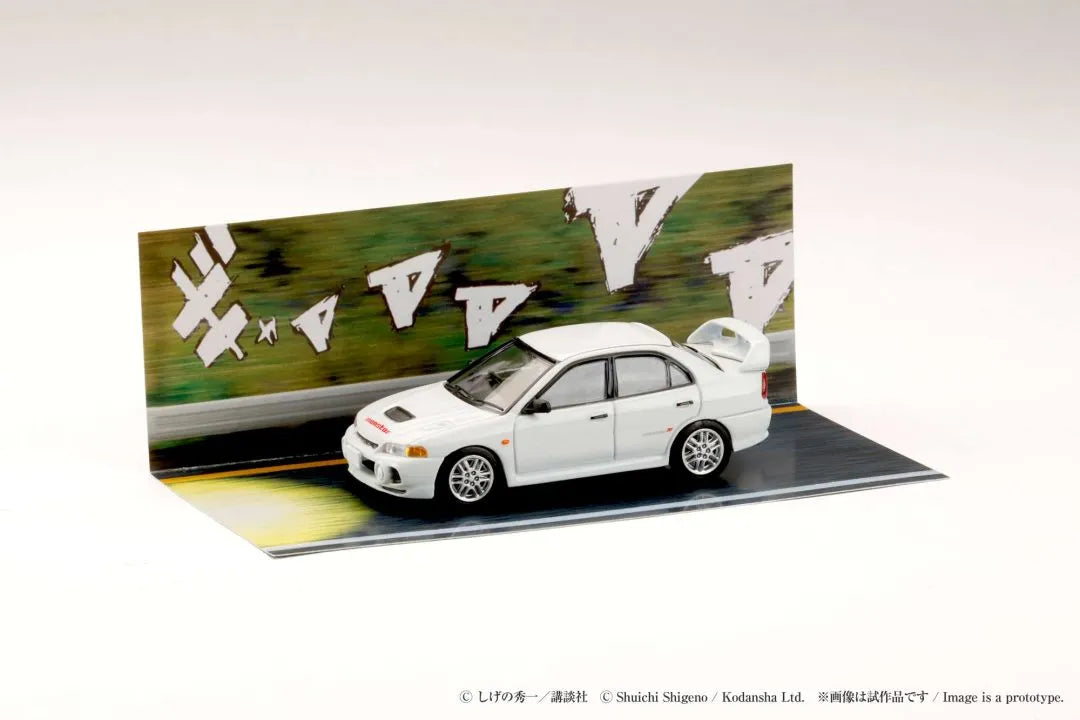 Mitsubishi Lancer Evo IV RS Initial D 30th Anniversary 1:64 diecast front angle