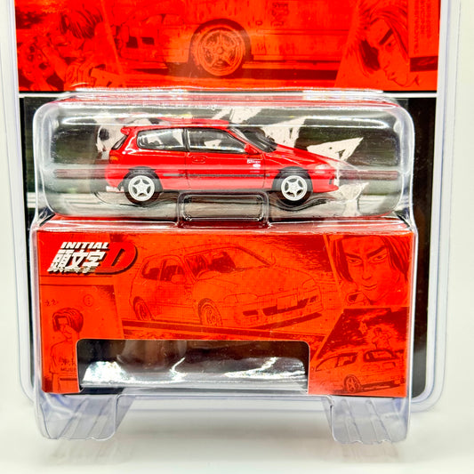 Hobby Japan Honda Civic EG6 Night Kids Initial D 30th Anniversary Red 1:64 model boxed front angle