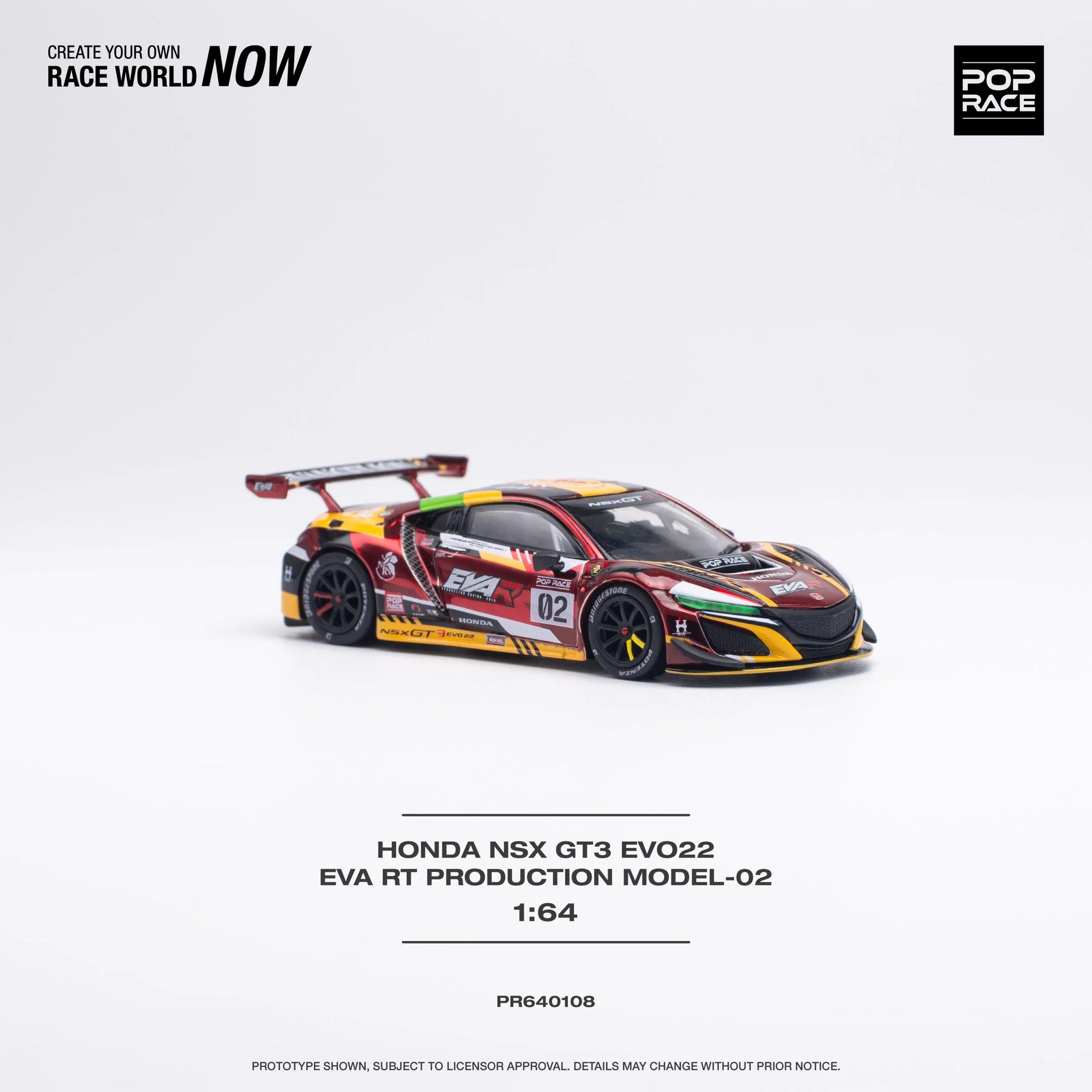 Side profile of 1:64 Honda NSX GT3 EVO with EVA RT livery